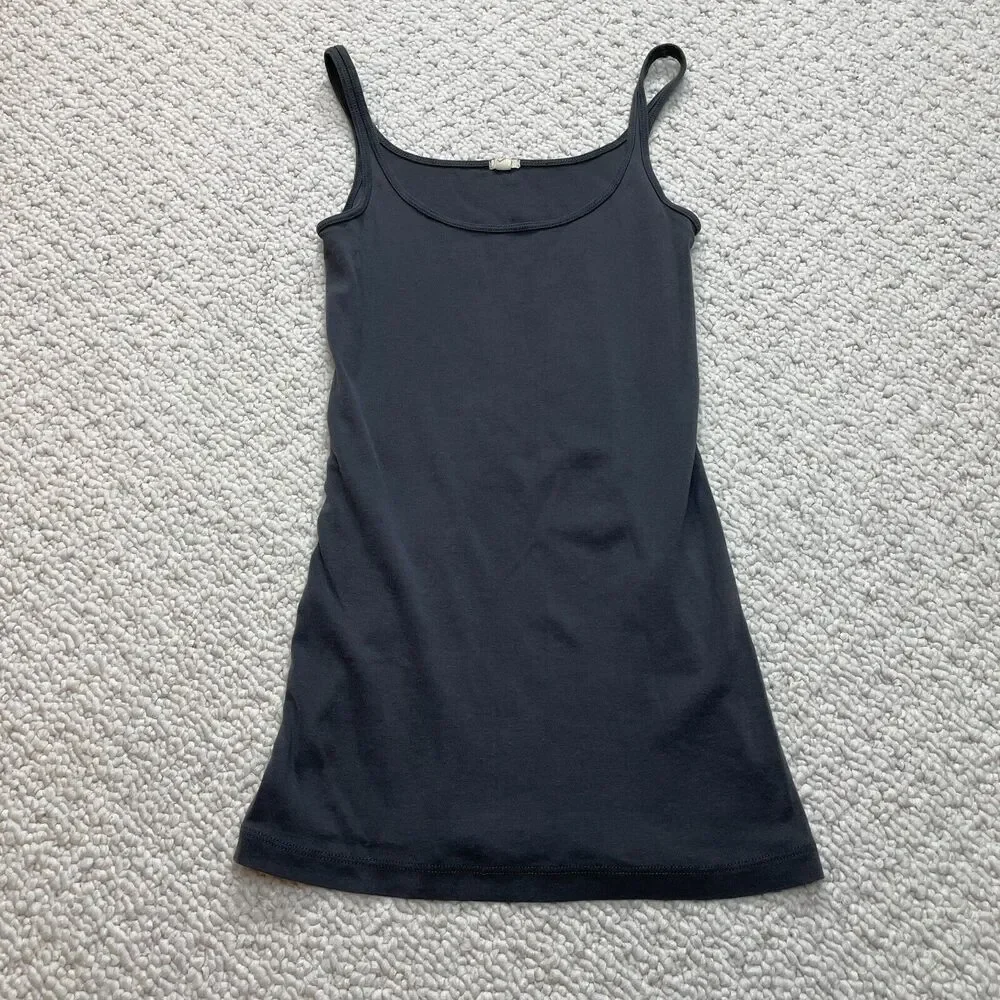 J.Crew Tank Top Shirt Girls Medium Dark Gray Charcoal Sleeveless Comfort Cotton